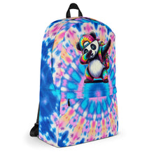 Load image into Gallery viewer, Vibrant Tie-Dye Backpack with Adorable Panda Dab Design
