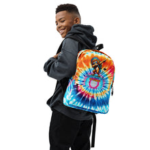 Load image into Gallery viewer, Tie-Dye Backpack with Cool Lion and &quot;Happy First Day of School&quot; Design
