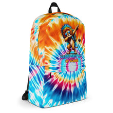 Load image into Gallery viewer, Tie-Dye Backpack with Cool Lion and &quot;Happy First Day of School&quot; Design
