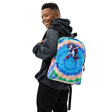 Load image into Gallery viewer, Tie-Dye Backpack with Dabbing Unicorn Design
