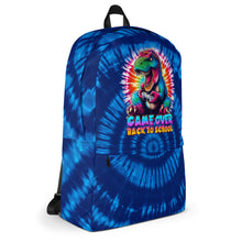 Load image into Gallery viewer, Game Over Back to School Tie-Dye T-Rex Kids Backpack
