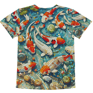 Koi Pond Mosaic Vintage Kids crew neck t-shirt
