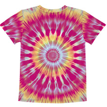 Load image into Gallery viewer, Tie-Dye with Howling Wolf Graphic - Vibrant and Unique Design Kids T-Shirt
