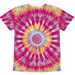 Tie-Dye with Howling Wolf Graphic - Vibrant and Unique Design Kids T-Shirt