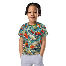 Load image into Gallery viewer, Koi Pond Mosaic Vintage Kids crew neck t-shirt
