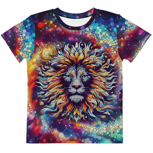 Lion Mosaic Galaxy vintage Kids crew neck t-shirt