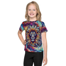 Load image into Gallery viewer, Lion Mosaic Galaxy vintage Kids crew neck t-shirt
