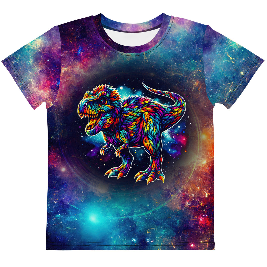 Dinosaur Galaxy Cosmic Black Hole Kids crew neck t-shirt