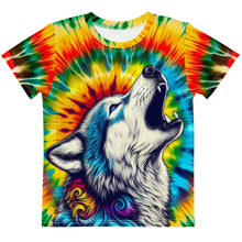 Load image into Gallery viewer, Howling Wolf Tie Dye Kids T-Shirt
