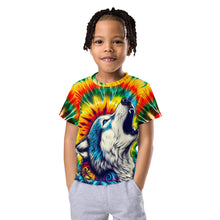 Load image into Gallery viewer, Howling Wolf Tie Dye Kids T-Shirt
