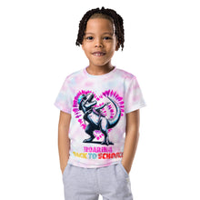 Load image into Gallery viewer, Roaring Back to School Dinosaur Tie-Dye Dabbing Kids T-Shirt
