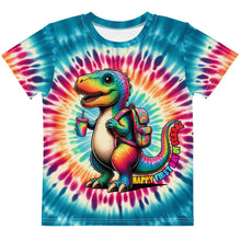 Load image into Gallery viewer, Happy First Day of School Tie-Dye Dinosaur Kids T-Shirt
