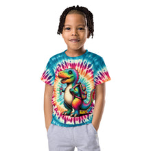 Load image into Gallery viewer, Happy First Day of School Tie-Dye Dinosaur Kids T-Shirt
