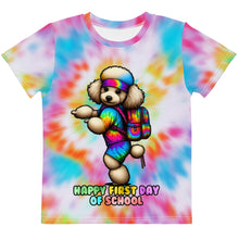 Load image into Gallery viewer, Happy First Day of School Tie-Dye Poodle Kids T-Shirt
