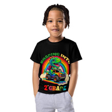 Load image into Gallery viewer, Roading Into 2nd Grade Tie-Dye Dinosaur Monster Truck Kids T-Shirt
