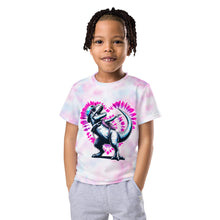 Load image into Gallery viewer, Dinosaur T-Rex Dabbing Tie-Dye Kids T-Shirt
