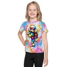 Load image into Gallery viewer, Poodle with Backpack and Headband Tie-Dye Kids T-Shirt
