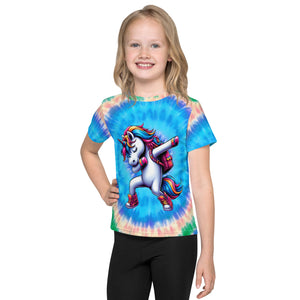 Tie-Dye Unicorn Dabbing Kids T-Shirt