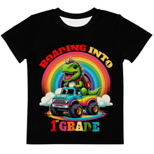 Load image into Gallery viewer, Roading Into 1st Grade Dinosaur Monster Truck Kids T-Shirt
