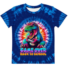 Load image into Gallery viewer, Game Over Back to School Tie-Dye T-Rex Kids T-Shirt
