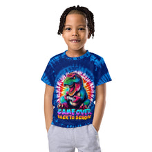 Load image into Gallery viewer, Game Over Back to School Tie-Dye T-Rex Kids T-Shirt
