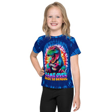 Load image into Gallery viewer, Game Over Back to School Tie-Dye T-Rex Kids T-Shirt
