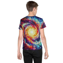Load image into Gallery viewer, Lion In Galaxy Vintage Youth crew neck t-shirt
