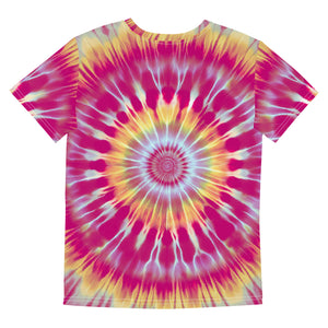 Colorful Howling Wolf Tie-Dye Youth T-Shirt