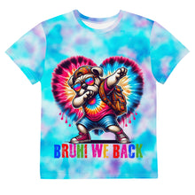 Load image into Gallery viewer, Bruh! We Back Dabbing BullDog Tie-Dye Youth T-Shirt
