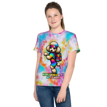 Load image into Gallery viewer, Happy First Day of School Tie-Dye Poodle Youth T-Shirt - Colorful Back to School Shirt for Kids
