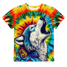 Load image into Gallery viewer, Howling Wolf Tie-Dye Youth T-Shirt
