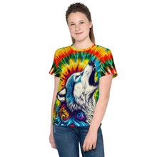 Load image into Gallery viewer, Howling Wolf Tie-Dye Youth T-Shirt
