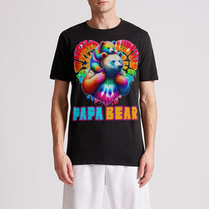 Papa Bear Tie Dye Mens Premium T-Shirt
