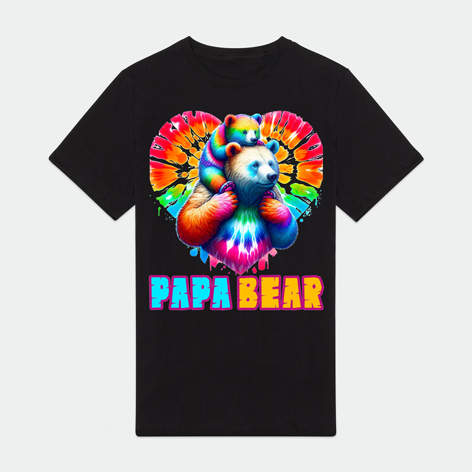 Papa Bear Tie Dye Mens Premium T-Shirt