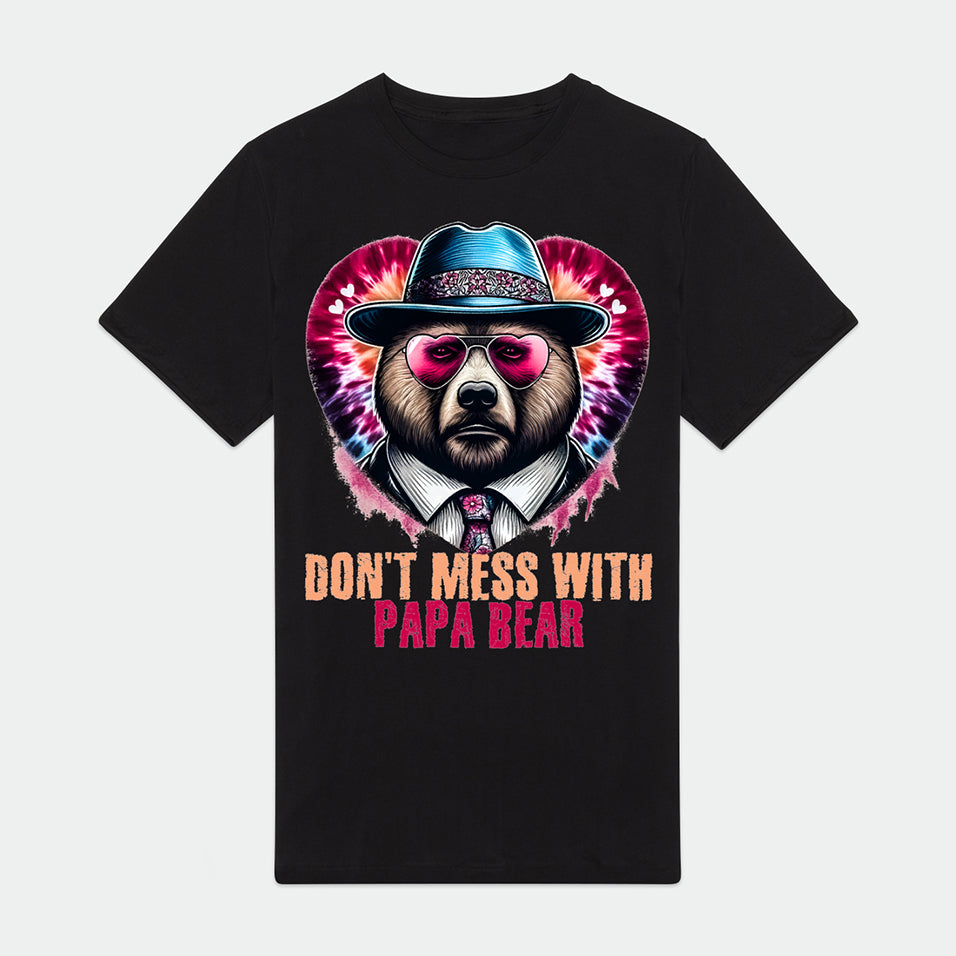 Don't Mess With Papa Bear Tie Dye Mens Premium T-Shirt