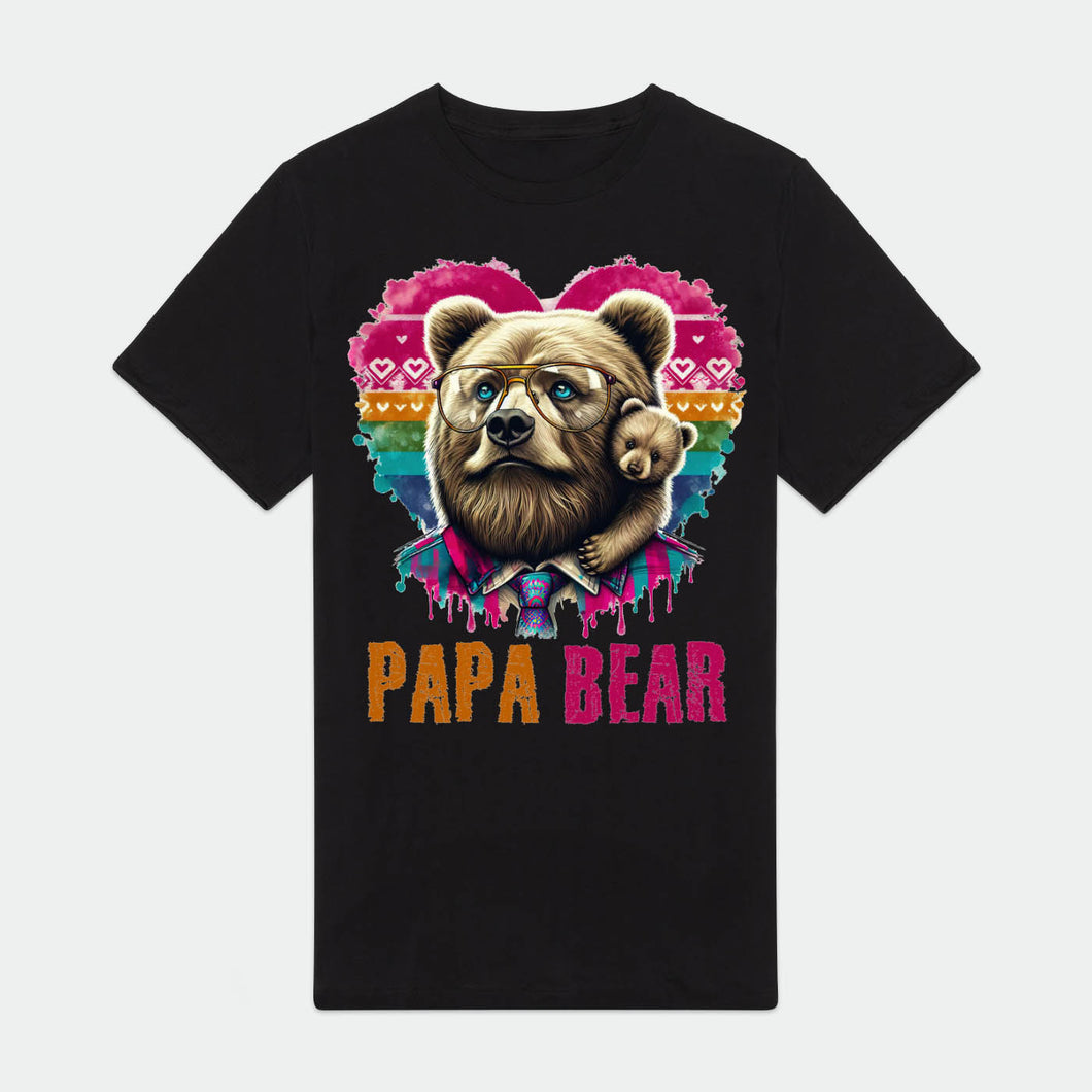 Papa Bear Tie Dye Vintage Mens Premium T-Shirt