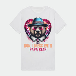 Don't Mess With Papa Bear Tie Dye Mens Premium T-Shirt