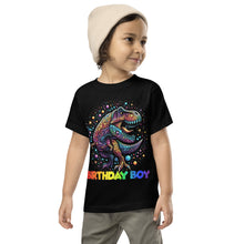 Load image into Gallery viewer, Dino T Rex Dinosaur In Galaxy Kids Birthday Boy Toddler T-Shirt

