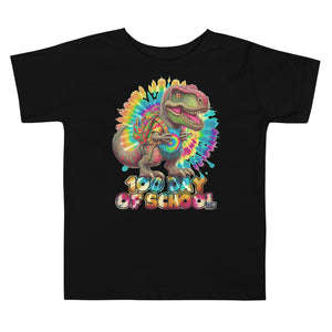 Kids' 100 Days of School Dinosaur Tie Dye Toddler T-Shirt