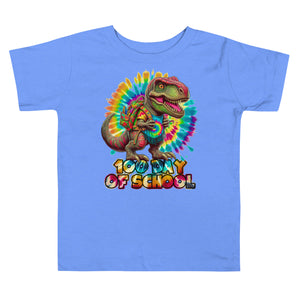 Kids' 100 Days of School Dinosaur Tie Dye Toddler T-Shirt