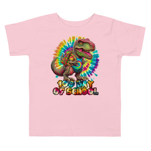 Kids' 100 Days of School Dinosaur Tie Dye Toddler T-Shirt