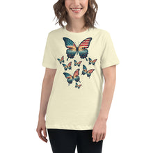 Load image into Gallery viewer, Vintage Butterfly USA Flag Women&#39;s T-Shirt

