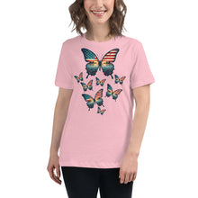 Load image into Gallery viewer, Vintage Butterfly USA Flag Women&#39;s T-Shirt
