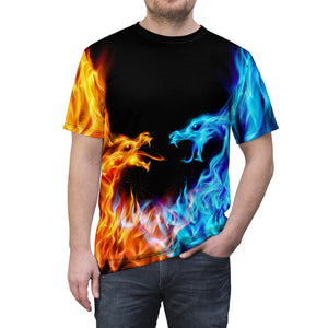 Blue And Red Fiery Dragons T-Shirt