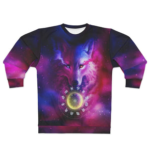 Wolf galaxy and zodiac AOP Unisex Sweatshirt