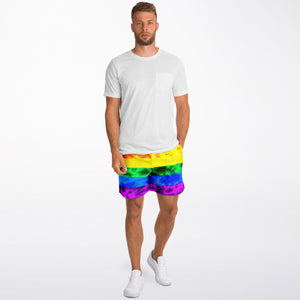 Rainbow Flag Tie Dye Athletic Shorts