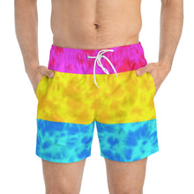 Load image into Gallery viewer, Pansexual Pride Flag Tie dye Tie Dye Swim Trunks
