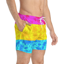 Load image into Gallery viewer, Pansexual Pride Flag Tie dye Tie Dye Swim Trunks
