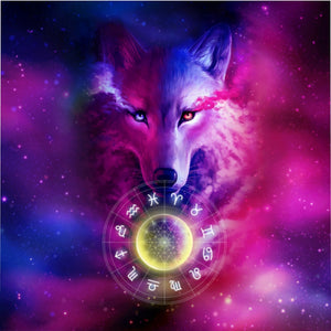 Wolf Galaxy and Zodiac Microfiber Duvet Cover