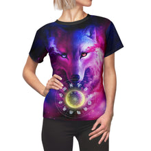 Load image into Gallery viewer, Wolf galaxy and zodiac Women&#39;s T-Shirt
